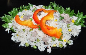 Свинина по-мексикански с рисом и кукурузой